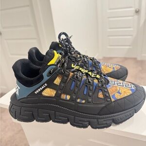 Versace Black and Blue Sneakers